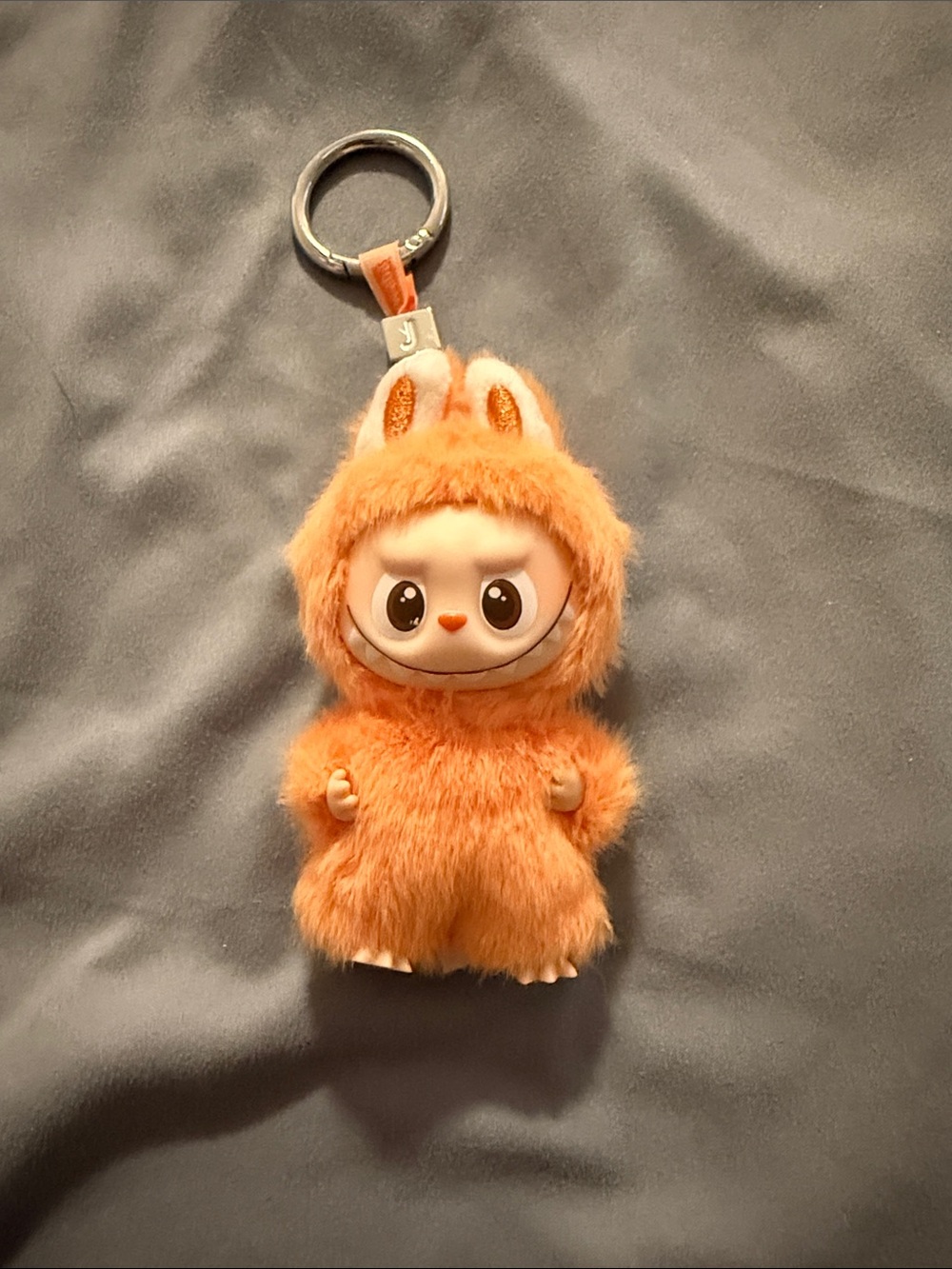 Plush Orange Bunny Keychain for Small Pets - Fluffy Accessory